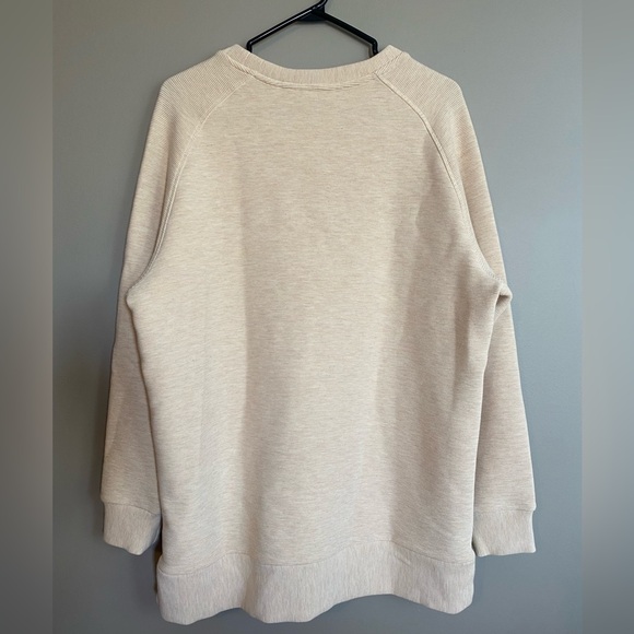 Varley Manning Crewneck Sweatshirt Ribbed Side Zippers Longline Relaxed Size L - Picture 9 of 14